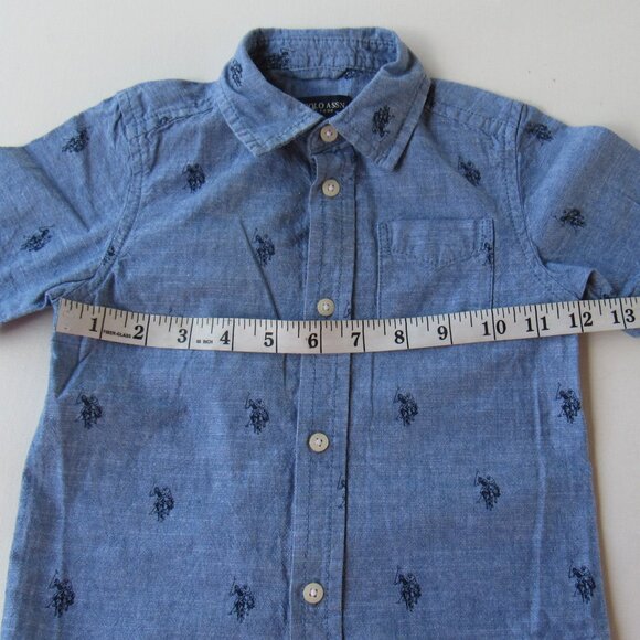 U.S. Polo Assn. Toddler Boy's Button Down Woven Shirt & Shorts 2 Piece Set - Picture 7 of 13
